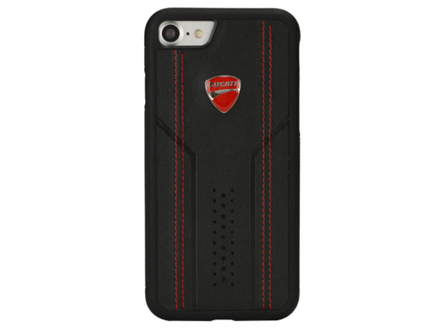 Чехол Ducati Superbike D2 для Apple iPhone 8 (черный, кожаный)