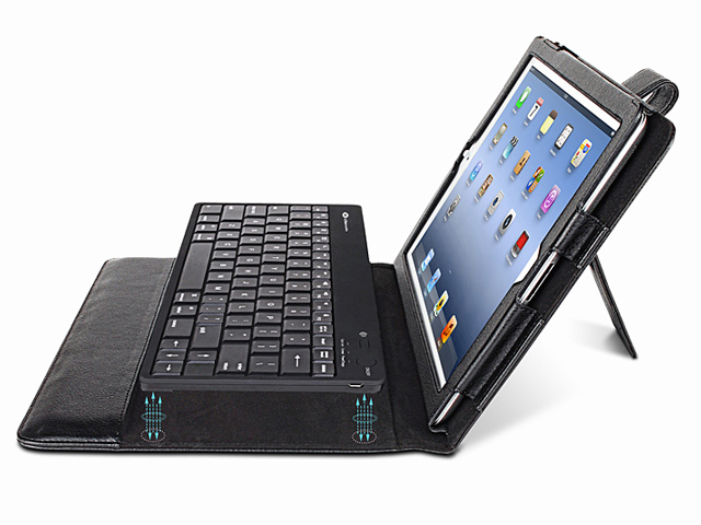Чехол Dexim iBluek с Bluetooth-клавиатурой для Apple iPad 2/new iPad (черный, кожанный)
