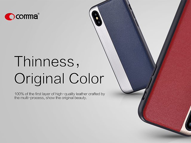 Чехол Comma Jazz case для Apple iPhone X (синий, кожаный)