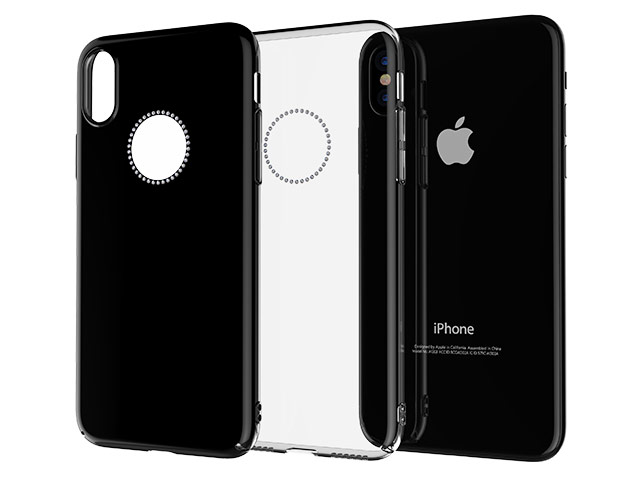 Чехол Comma Crystal Shining для Apple iPhone X (черный, пластиковый)