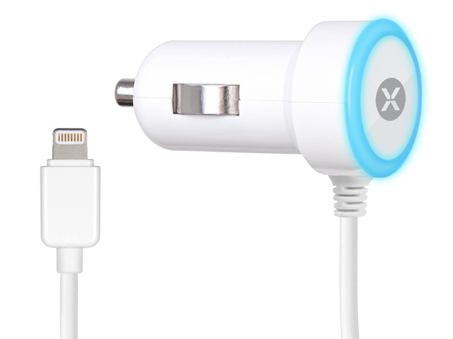 Зарядное устройство Dexim Mini Car charger 2.4A для Apple iPhone/iPad/iPod (автомобильное, белое, Lightning, MFi)