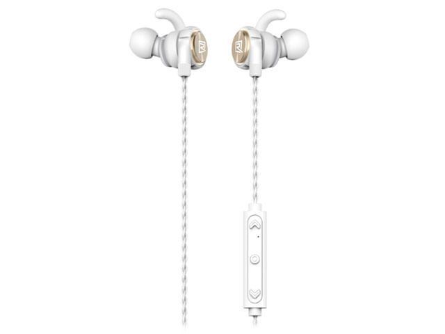 Беспроводные наушники Remax Music Bluetooth Earphone RB-S10 (белые/золотистые, пульт/микрофон, 20-20000 Гц)