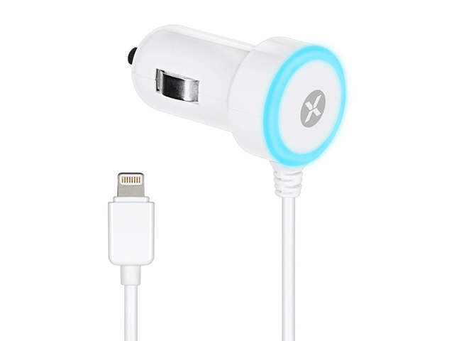 Зарядное устройство Dexim Mini Car charger 1A для Apple iPhone 5/iPod touch 5/iPod nano 7 (автомобильное, белое, Lightning)