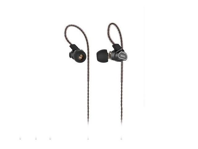 Наушники Remax Dual Moving-Coil Earphone RM-580 (черные, пульт/микрофон, 6 мм x 2 шт)