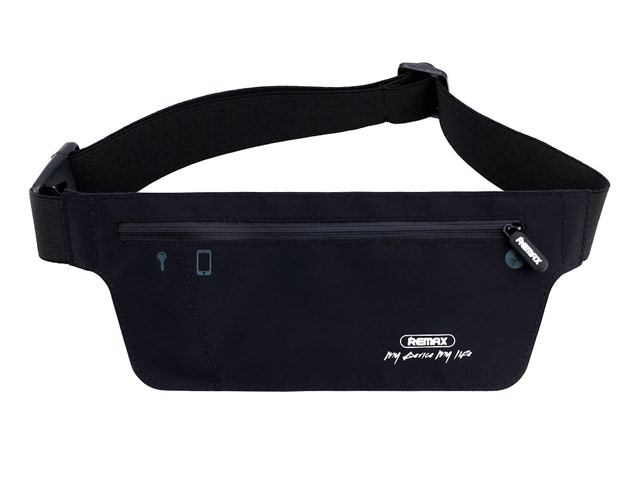 Чехол-повязка Remax Sport Waist Bag для телефонов (черный, матерчатый)