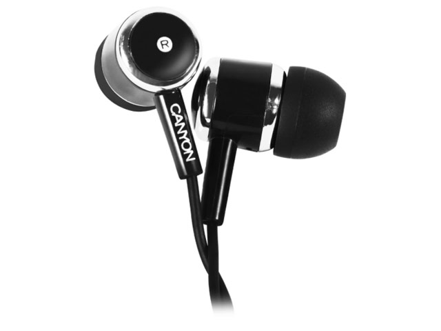 Наушники Canyon Stereo Earphones CNE-CEP01 (черные, 40-20000 Гц, 10 мм)