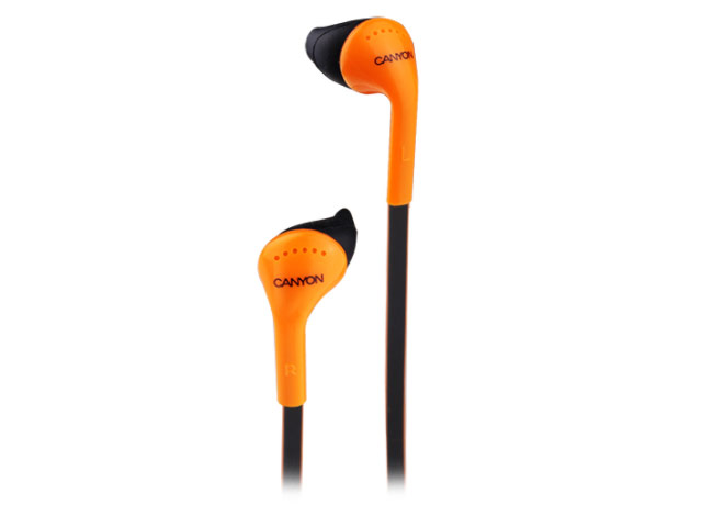 Наушники Canyon Stereo Earphones CNS-CEP1 (оранжевые, 20-20000 Гц, 10 мм)