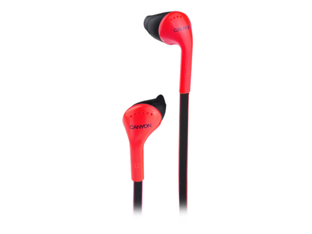 Наушники Canyon Stereo Earphones CNS-CEP1 (красные, 20-20000 Гц, 10 мм)