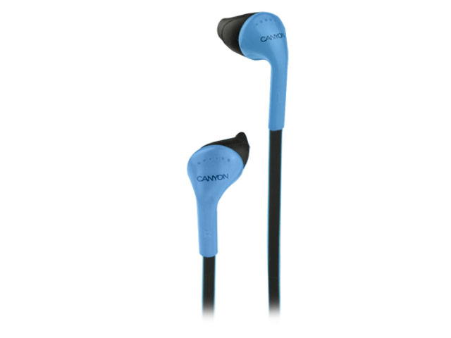 Наушники Canyon Stereo Earphones CNS-CEP1 (голубые, 20-20000 Гц, 10 мм)