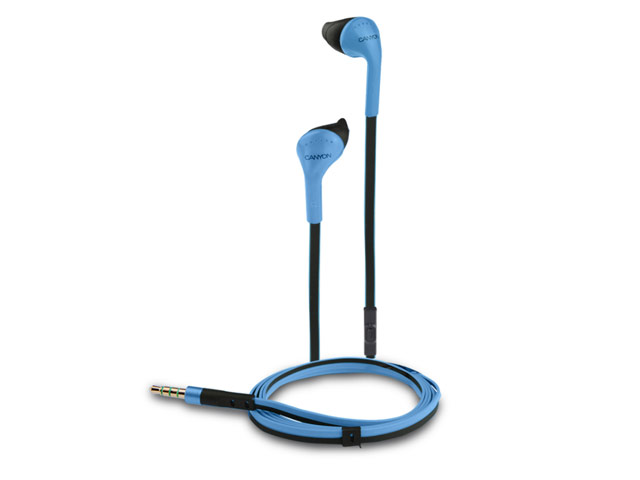 Наушники Canyon Stereo Earphones CNS-CEP1 (голубые, 20-20000 Гц, 10 мм)