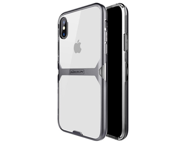 Чехол Nillkin Crystal case для Apple iPhone X (темно-серый, гелевый)