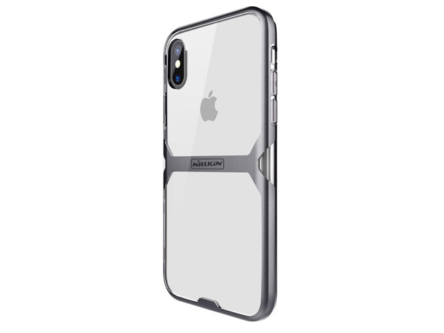 Чехол Nillkin Crystal case для Apple iPhone X (темно-серый, гелевый)