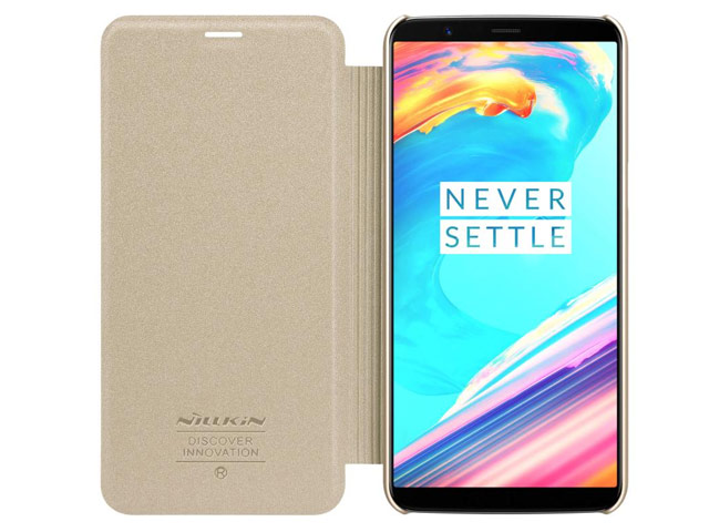 Чехол Nillkin Sparkle Leather Case для OnePlus 5T (золотистый, винилискожа)