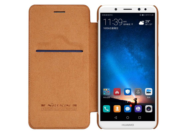 Чехол Nillkin Qin leather case для Huawei Mate 10 lite (коричневый, кожаный)