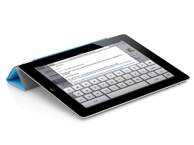 Чехол Apple iPad 2 Smart Cover полиуретановый (голубой)