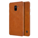 Чехол Nillkin Qin leather case для Samsung Galaxy A8 2018 (коричневый, кожаный)
