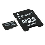 Флеш-карта Transcend microSDHC (16Gb, microSD, Class 10 U1, SD-адаптер)