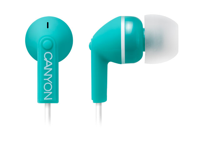 Наушники Canyon Fashion Earphones CNS-CEP01 (бирюзовые, 20-20000 Гц, 10 мм)