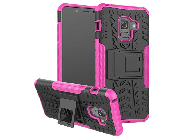 Чехол Yotrix Shockproof case для Samsung Galaxy A8 2018 (розовый, пластиковый)