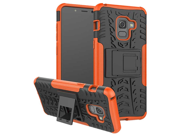 Чехол Yotrix Shockproof case для Samsung Galaxy A8 2018 (оранжевый, пластиковый)