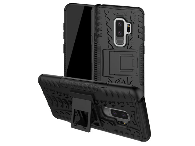 Чехол Yotrix Shockproof case для Samsung Galaxy S9 plus (черный, пластиковый)