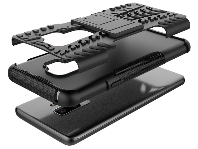 Чехол Yotrix Shockproof case для Samsung Galaxy S9 plus (черный, пластиковый)