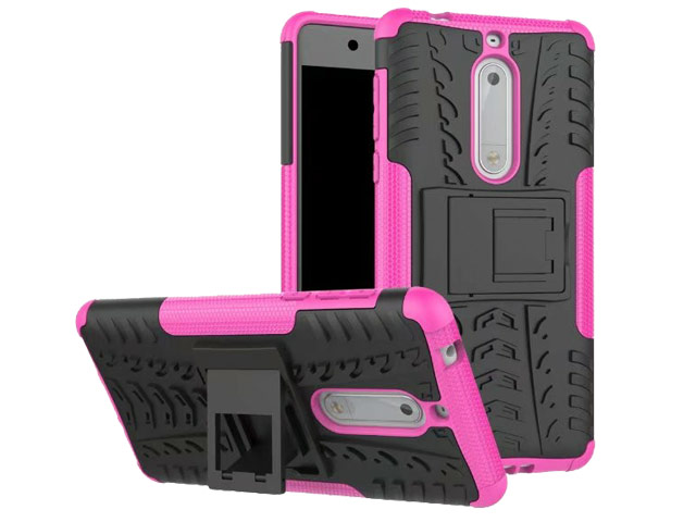 Чехол Yotrix Shockproof case для Nokia 5 (розовый, пластиковый)
