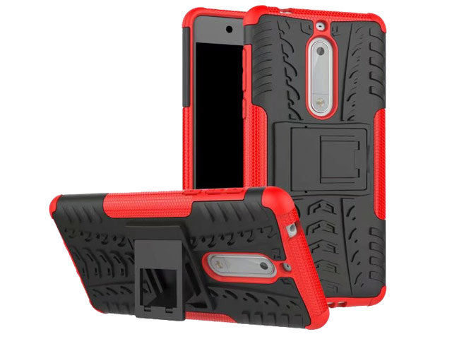 Чехол Yotrix Shockproof case для Nokia 5 (красный, пластиковый)