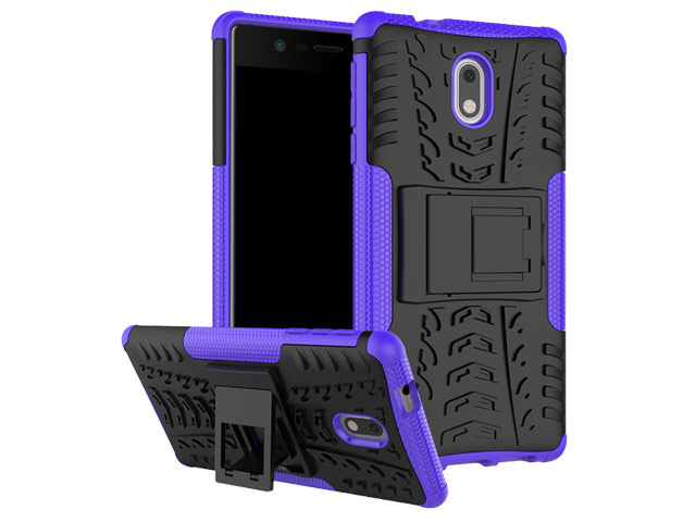 Чехол Yotrix Shockproof case для Nokia 3 (фиолетовый, пластиковый)