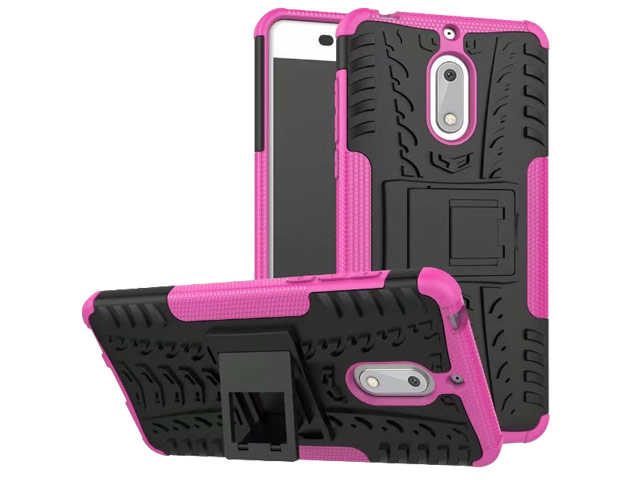 Чехол Yotrix Shockproof case для Nokia 6 (розовый, пластиковый)
