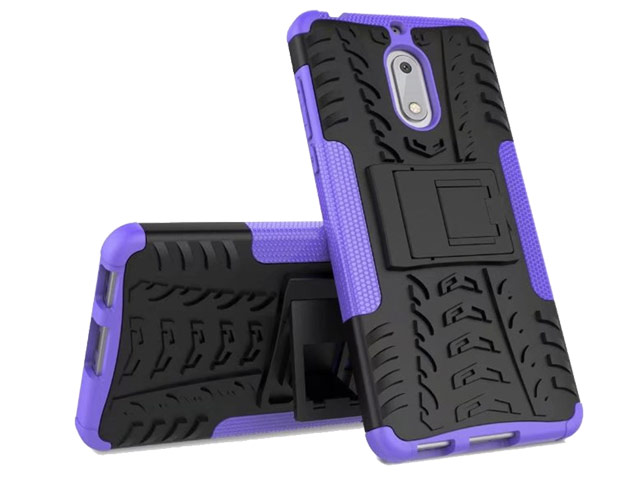 Чехол Yotrix Shockproof case для Nokia 6 (фиолетовый, пластиковый)