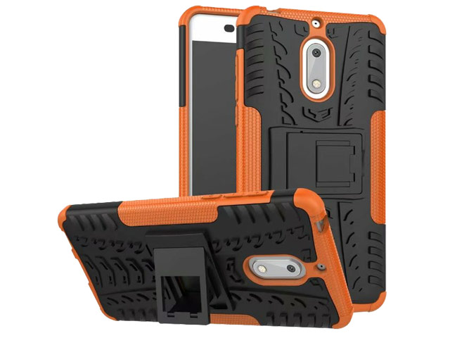 Чехол Yotrix Shockproof case для Nokia 6 (оранжевый, пластиковый)