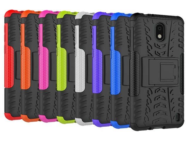 Чехол Yotrix Shockproof case для Nokia 2 (черный, пластиковый)