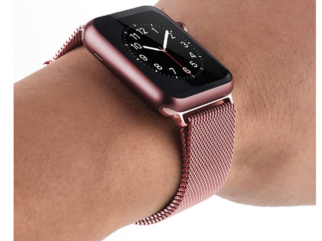 Ремешок для часов Synapse Milanese Loop для Apple Watch (38/40/41 мм, розовый, стальной)