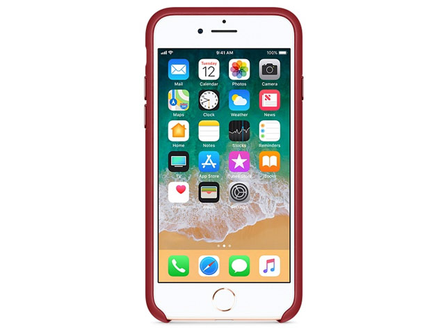 Чехол Yotrix SnapCase Premuim для Apple iPhone 8 (темно-красный, кожаный)