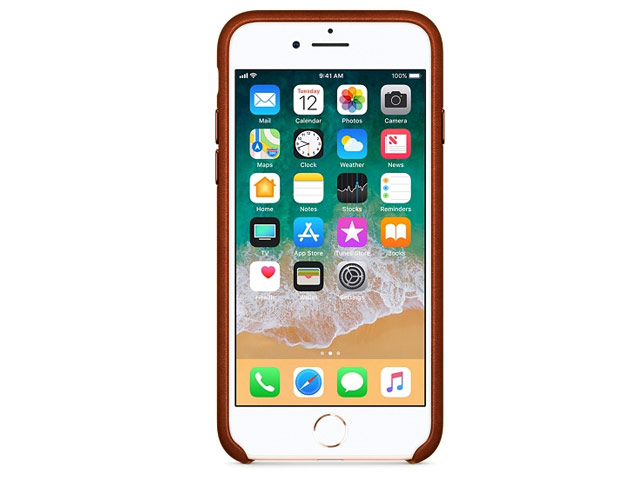 Чехол Yotrix SnapCase Premuim для Apple iPhone 8 (темно-коричневый, кожаный)