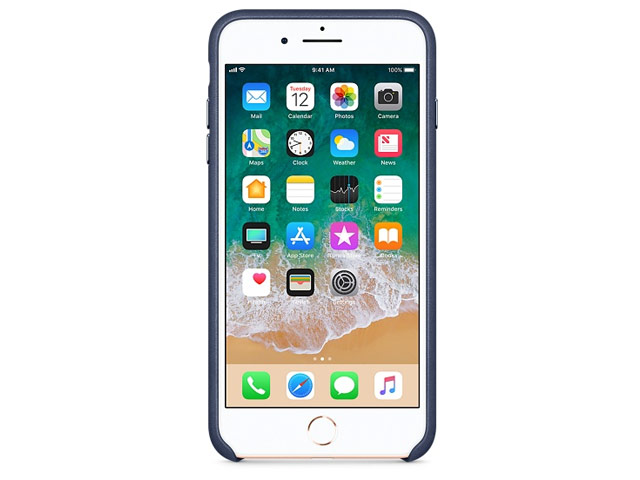Чехол Yotrix SnapCase Premuim для Apple iPhone 8 plus (темно-синий, кожаный)