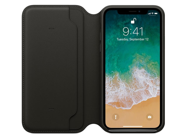 Чехол Yotrix LeatherFolio для Apple iPhone X (черный, кожаный)