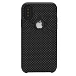 Чехол Yotrix LiquidSilicone Dotted для Apple iPhone X (черный/серый, гелевый)