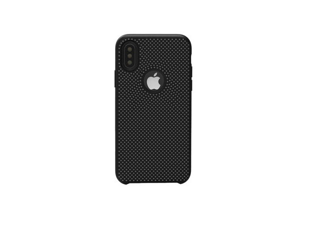 Чехол Yotrix LiquidSilicone Dotted для Apple iPhone X (черный/серый, гелевый)