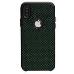 Чехол Yotrix LiquidSilicone Dotted для Apple iPhone X (черный/зеленый, гелевый)