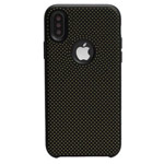 Чехол Yotrix LiquidSilicone Dotted для Apple iPhone X (черный/оранжевый, гелевый)