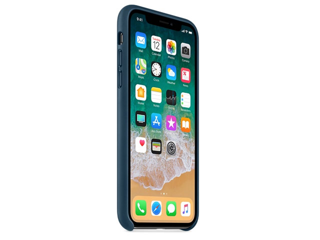 Чехол Yotrix SnapCase Premuim для Apple iPhone X (синий, кожаный)