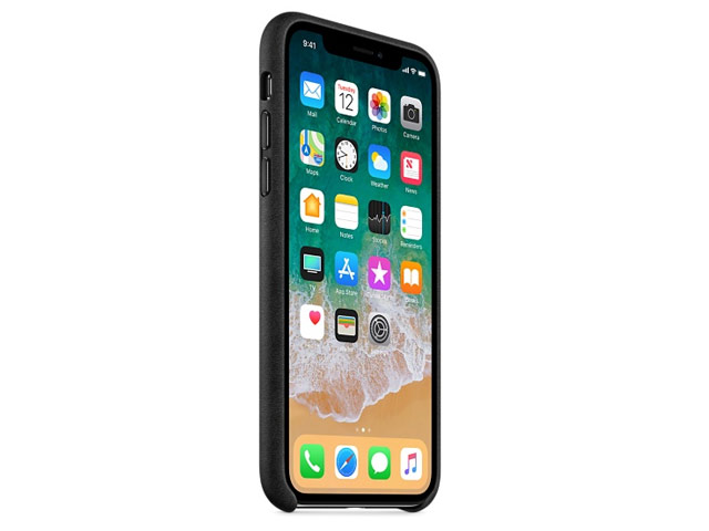 Чехол Yotrix SnapCase Premuim для Apple iPhone X (черный, кожаный)