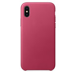 Чехол Yotrix SnapCase Premuim для Apple iPhone X (малиновый, кожаный)