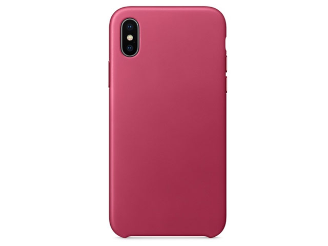 Чехол Yotrix SnapCase Premuim для Apple iPhone X (малиновый, кожаный)