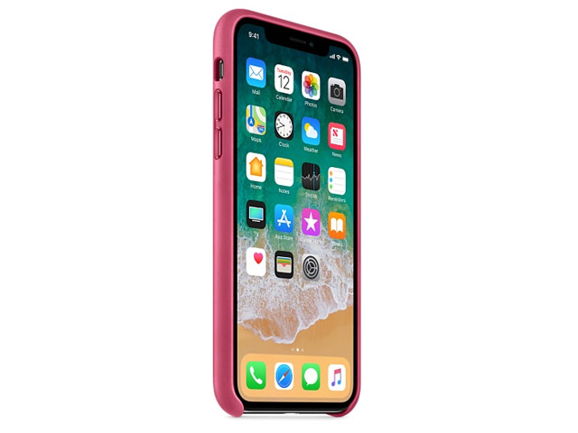 Чехол Yotrix SnapCase Premuim для Apple iPhone X (малиновый, кожаный)