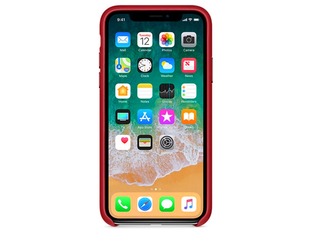 Чехол Yotrix SnapCase Premuim для Apple iPhone X (красный, кожаный)