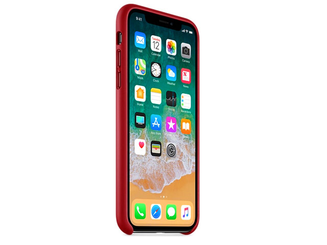 Чехол Yotrix SnapCase Premuim для Apple iPhone X (красный, кожаный)