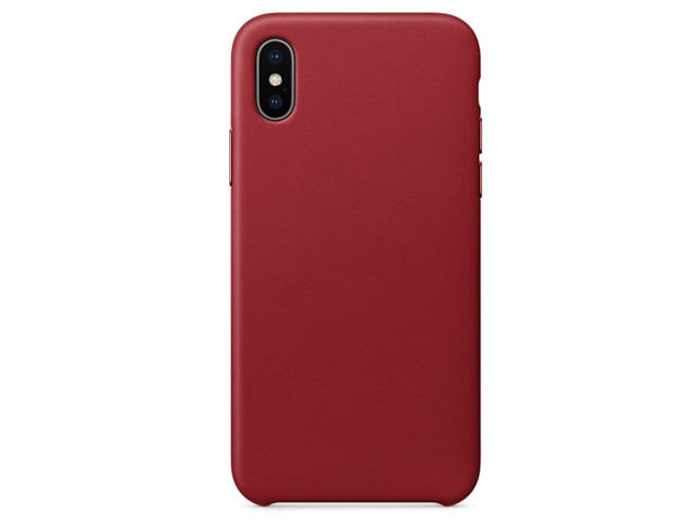 Чехол Yotrix SnapCase Premuim для Apple iPhone X (темно-красный, кожаный)